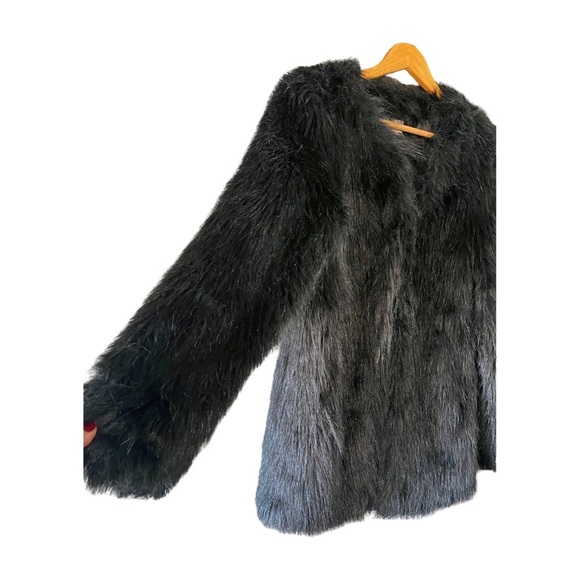 Hudson Bay Black Faux Fur Shaggy Jacket - Picture 4 of 13